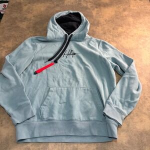Hollister Hoodie Mens Large Blue Embroidered Logo Pullover Fleece 7352